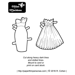 Prom paper doll coloring pages