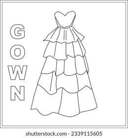 Ball gown coloring page royalty