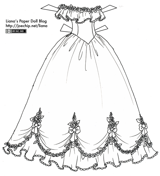 Black and white party dress and ball gown lianas paper dolls