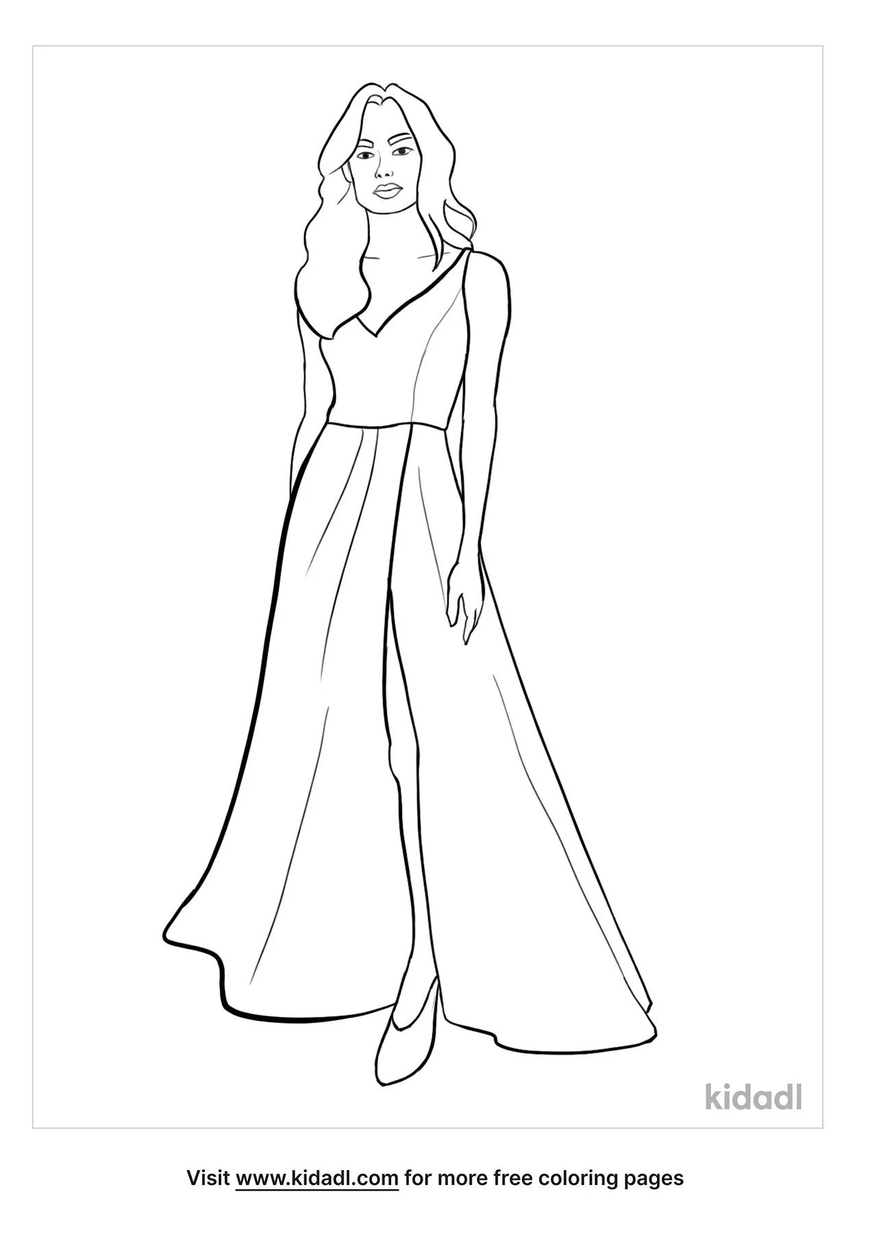 Free prom dress coloring page coloring page printables