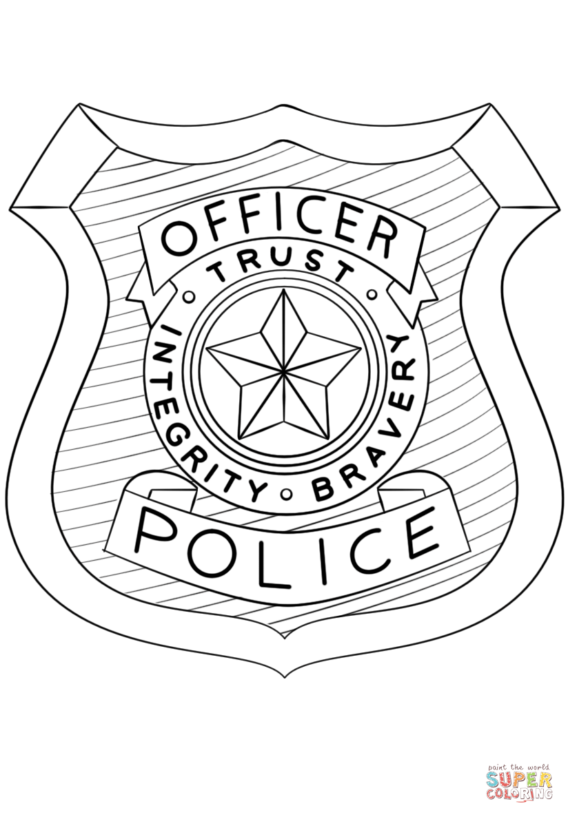 Police officer badge coloring page free printable coloring pages police officer badge police badge coloring pages