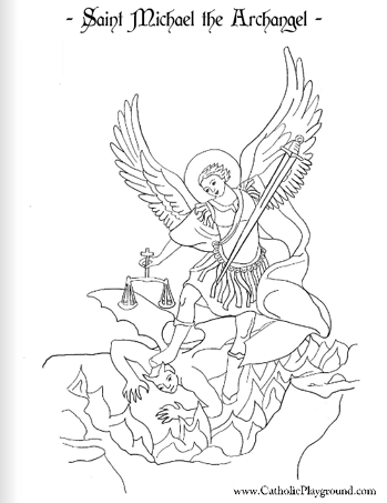 Saint michael the archangel coloring page september th arcanjo st michael desenhos de anjos