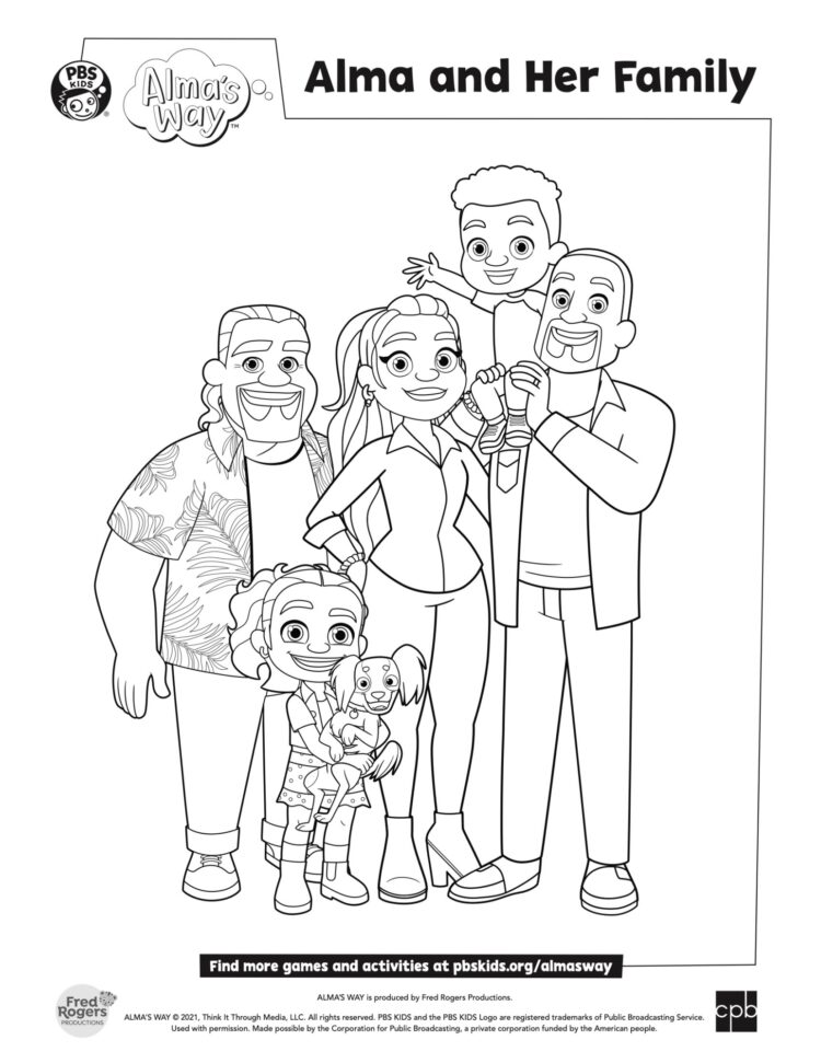 Alma and her family coloring page kidsâ kids for parents