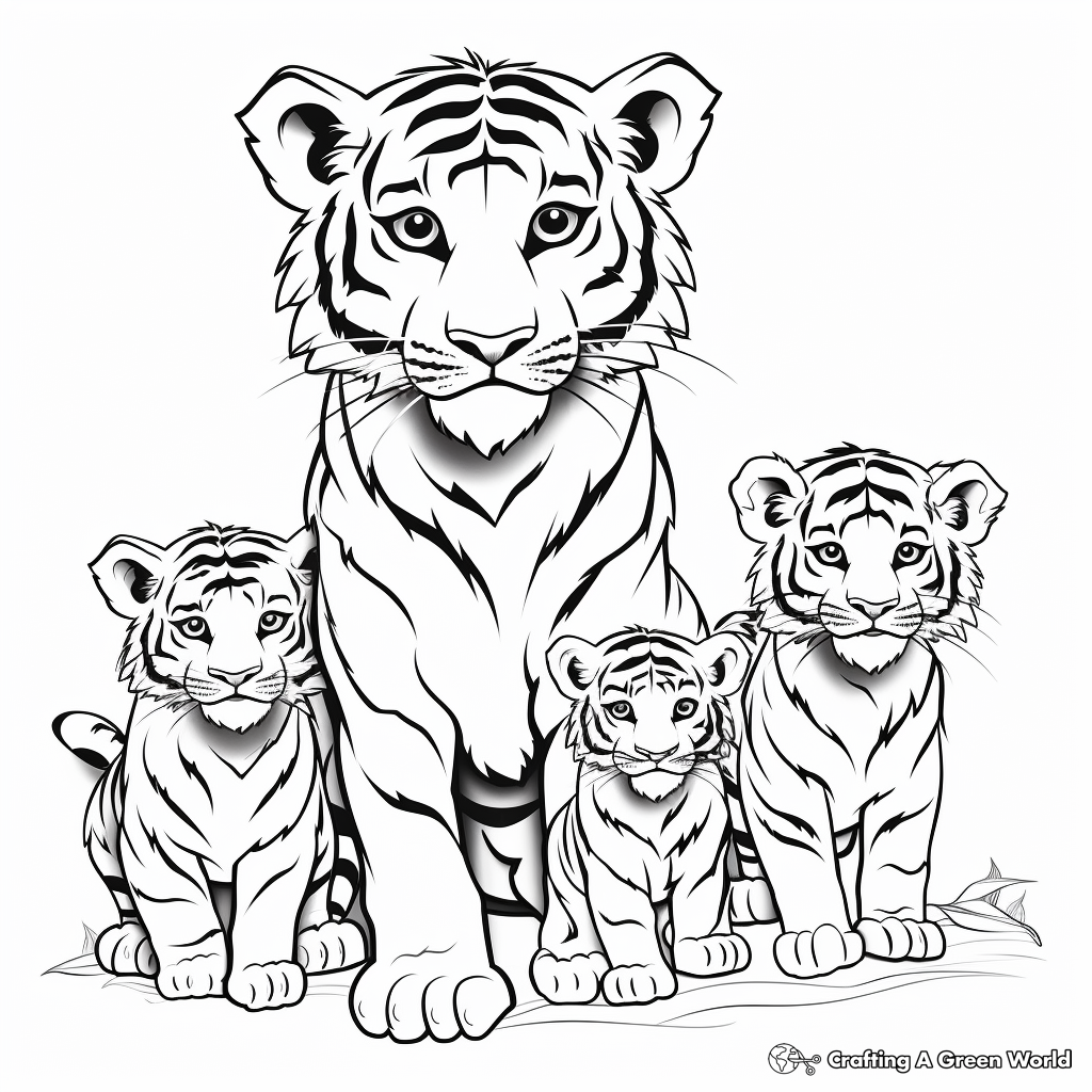 Hard tiger coloring pages