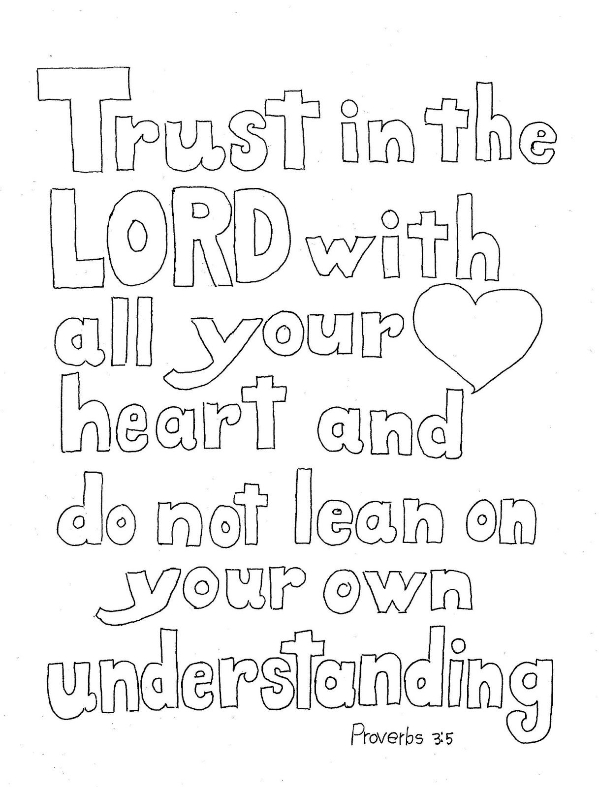 Trust in the lord scripture print and color page bible verse coloring scripture coloring bible verse coloring page