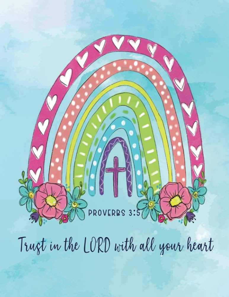 Trust in the lord with all your heart proverbs month faith lendar planner with devotional pages bible verse coloring pages bible word search bible trivia and goals to set