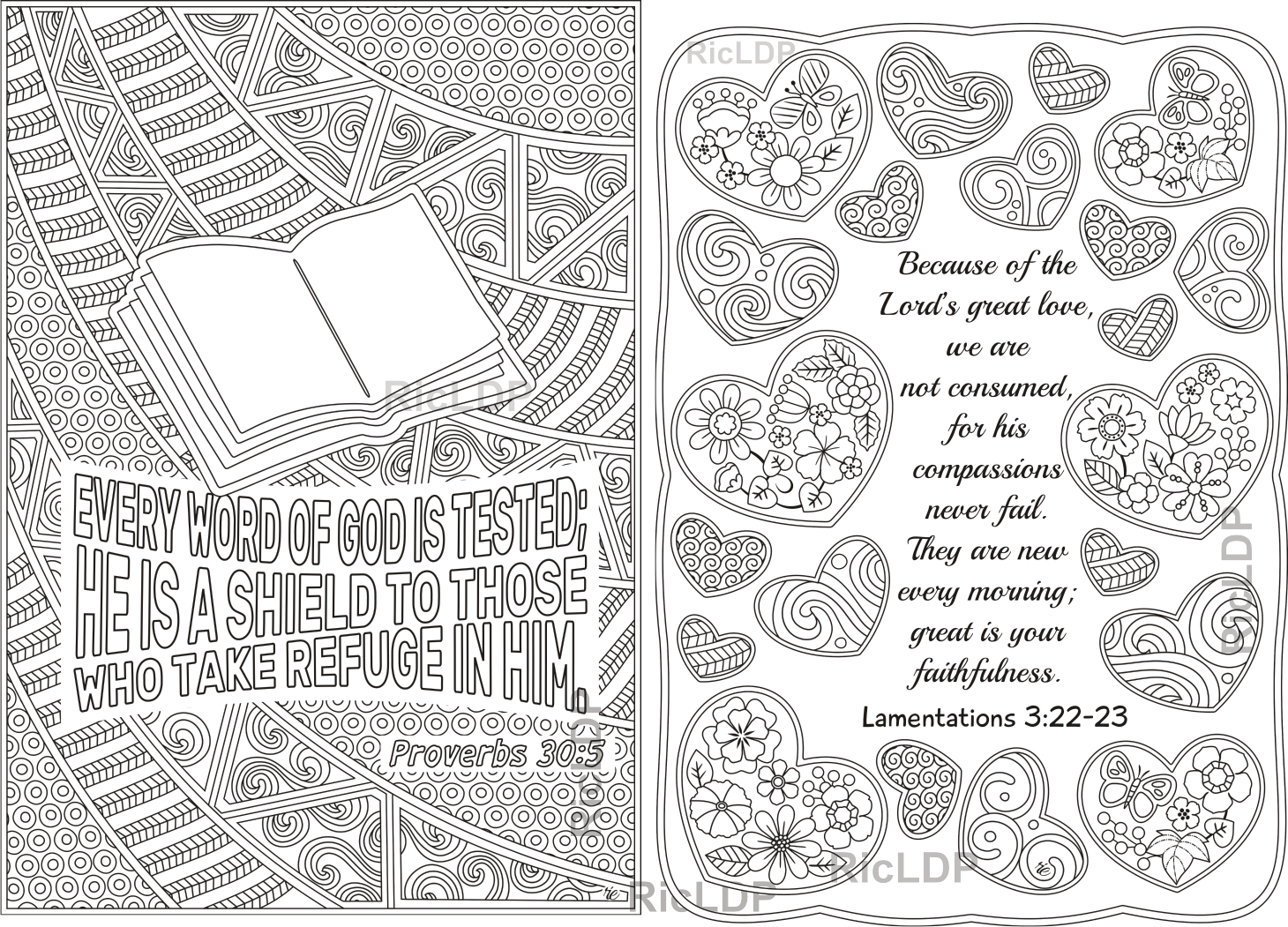 Bible coloring pages set