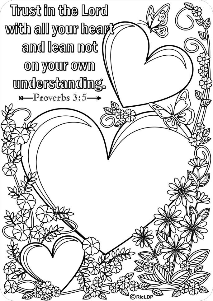 Trust in the lord with all your heart bible coloringpages love coloring pages coloring pages bible verse coloring