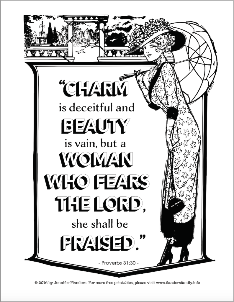 Godly woman coloring page