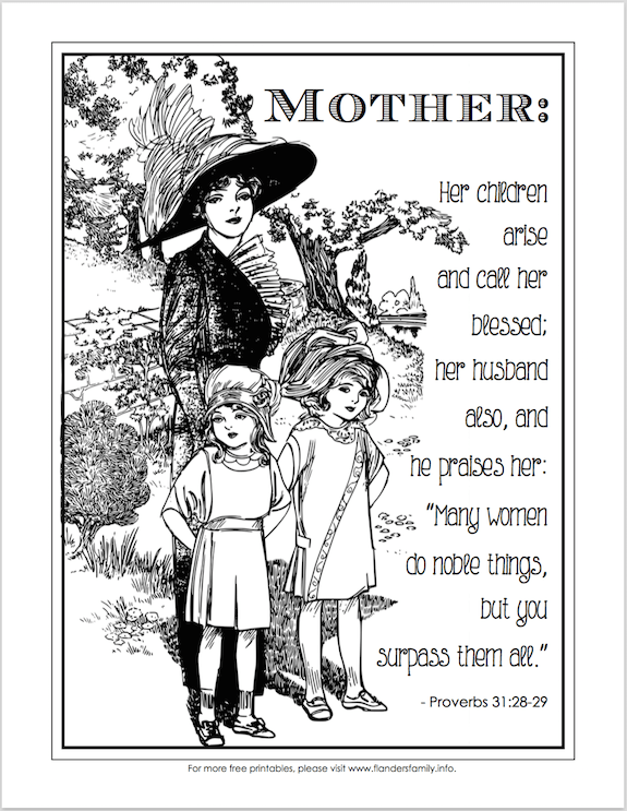 Blessed mother coloring page