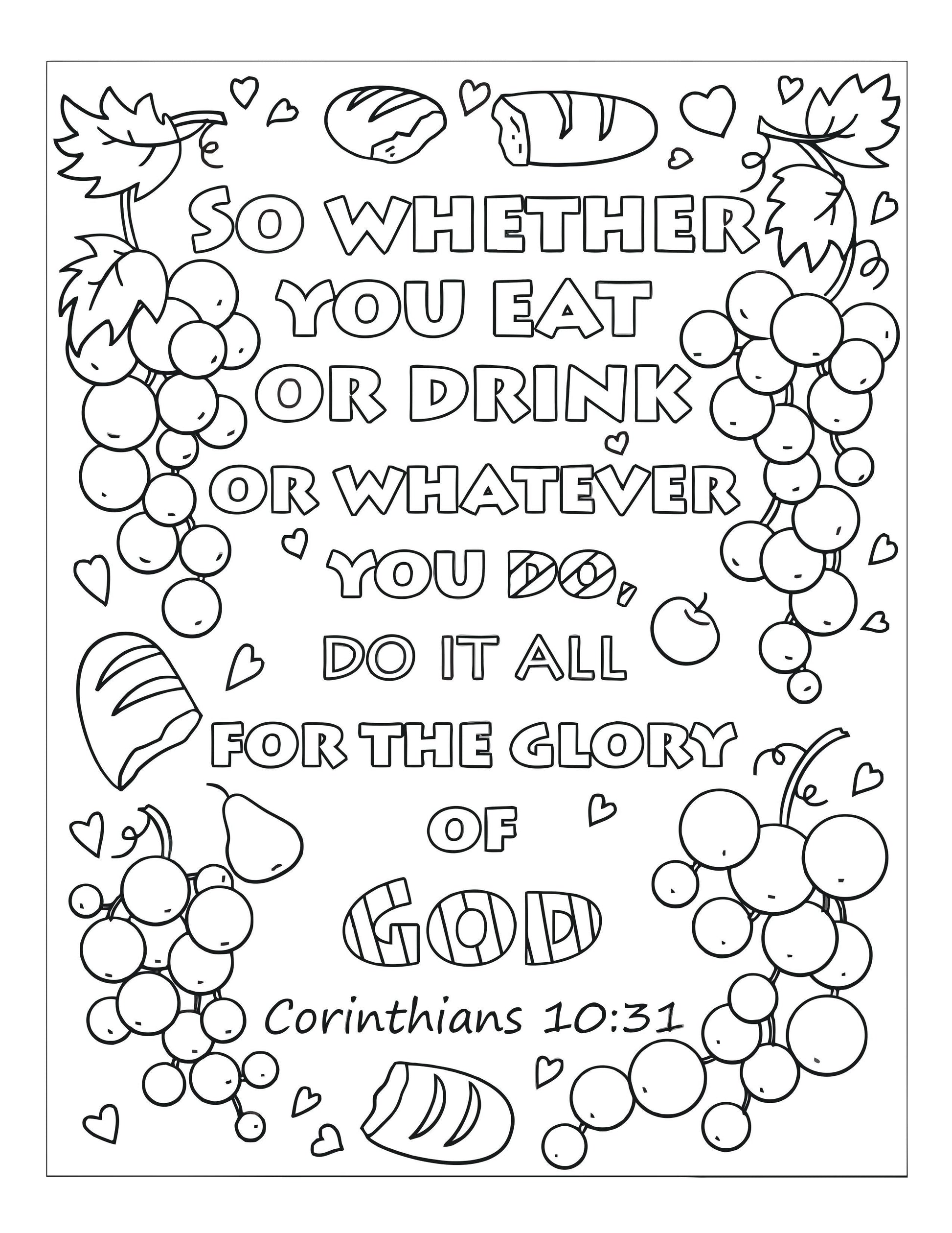 Bible memory verse coloring book pages download only