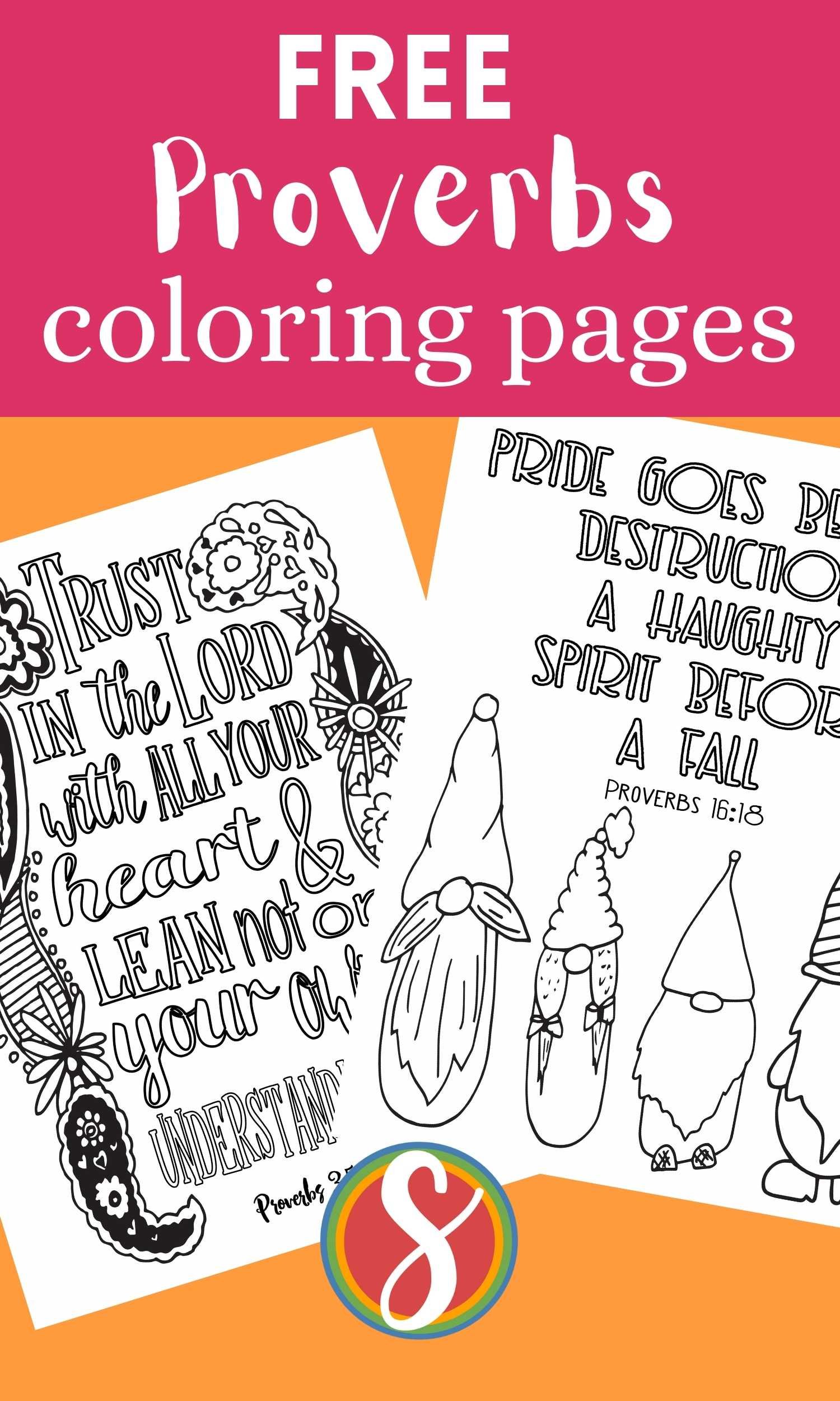 Free proverbs coloring pages