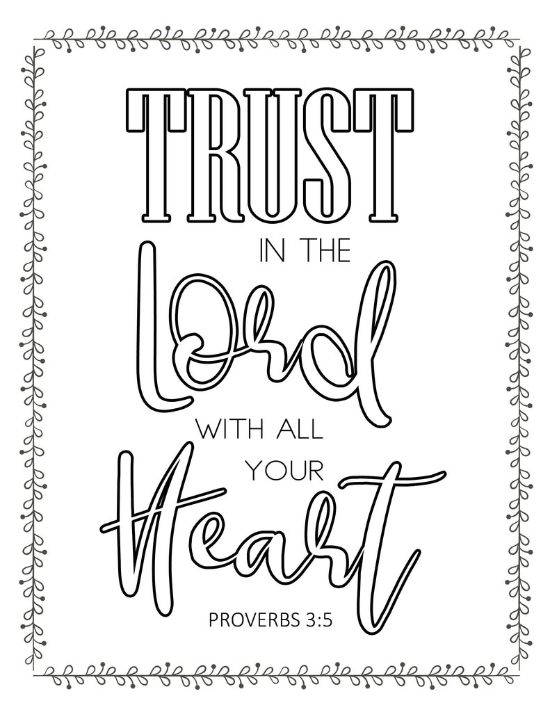 Trust in the lord coloring sheet â arabah joy blog