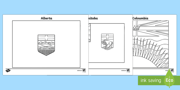 Nadas provincial and territorial flags colouring pages