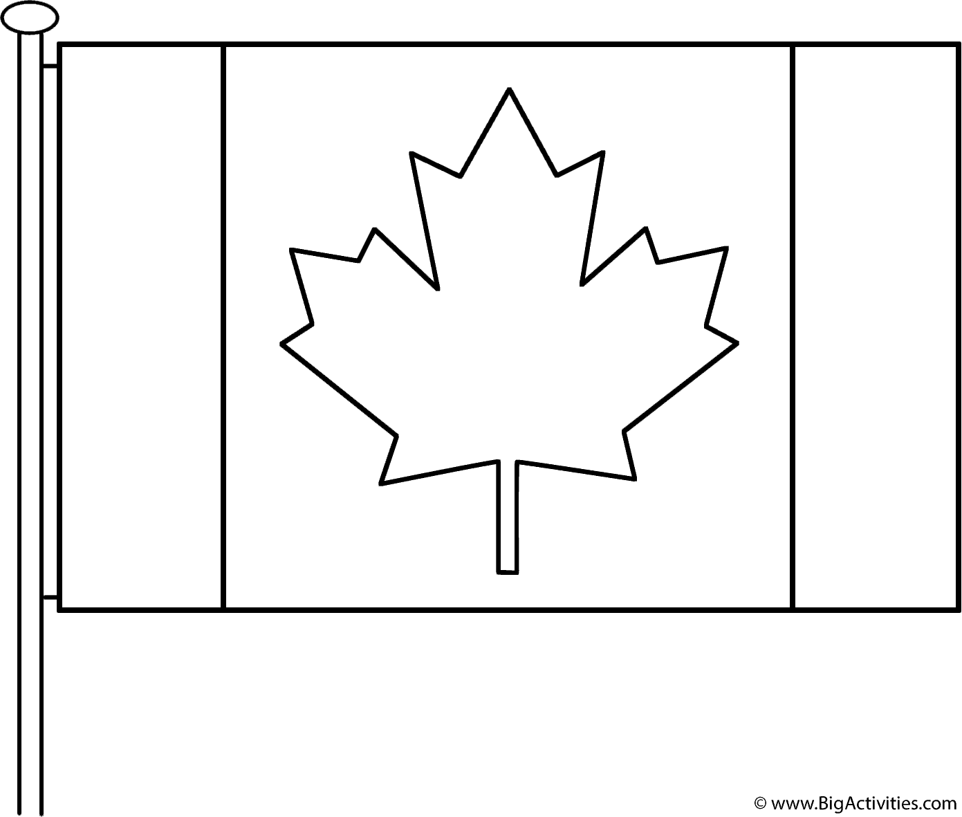 Canadian flag with pole