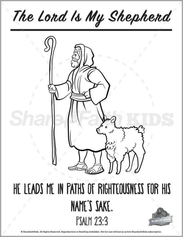 Psalm the lord is my shepherd preschool coloring pages â
