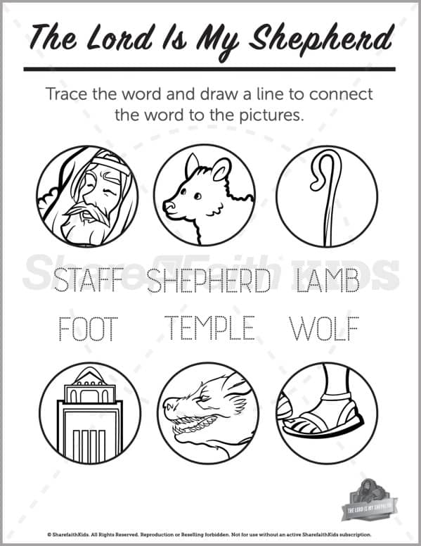 Psalm the lord is my shepherd preschool coloring pages â