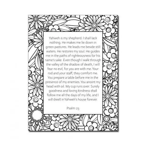 Psalm printable coloring page