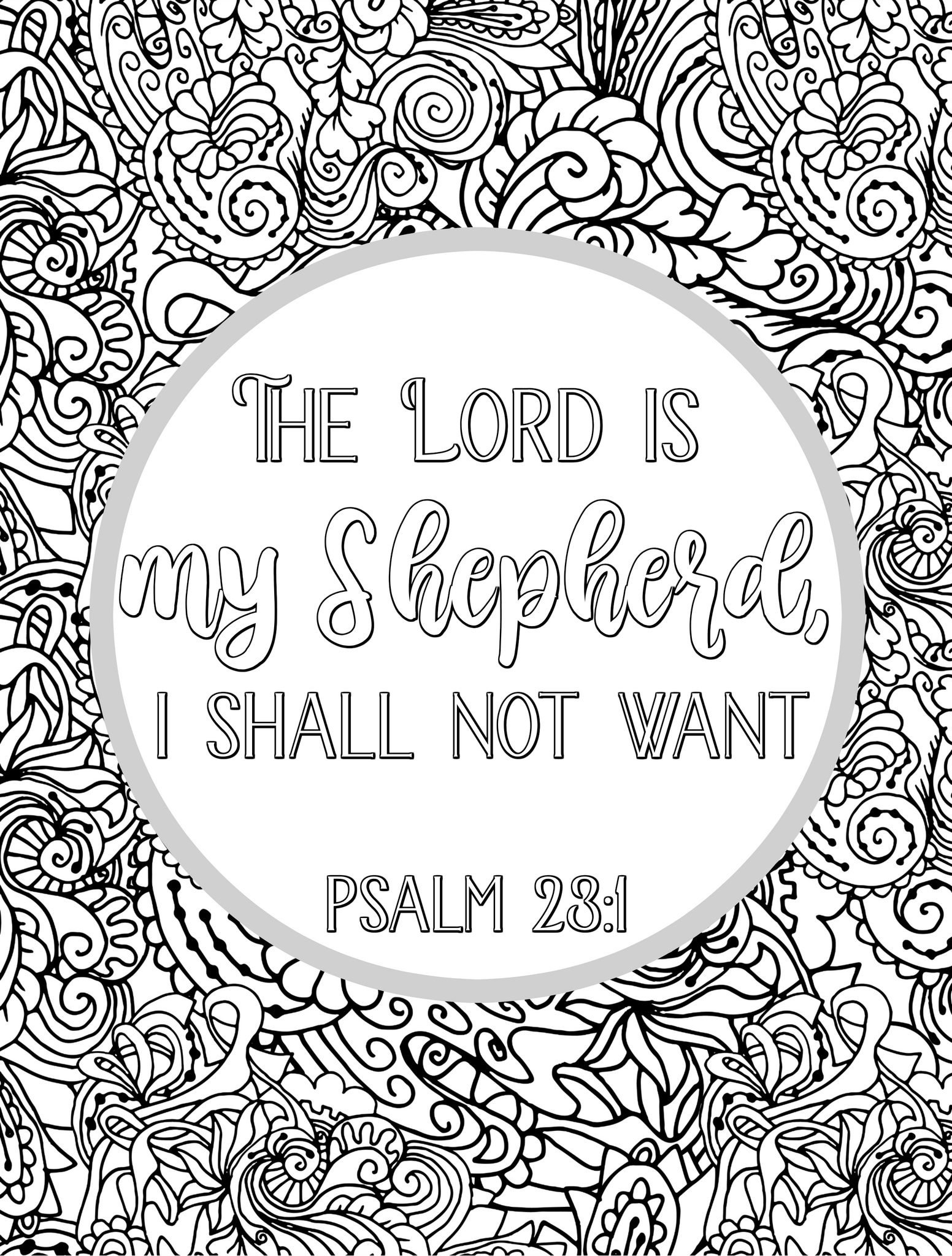 The lord is my shepherd scripture coloring page â a divine encounter