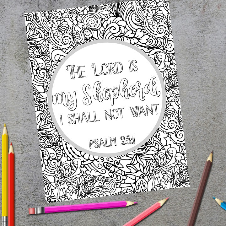 The lord is my shepherd scripture coloring page â a divine encounter