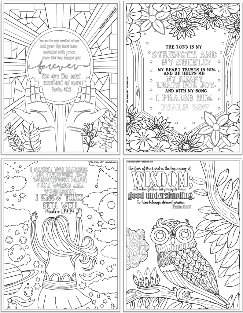 Free printable bible psalm coloring pages