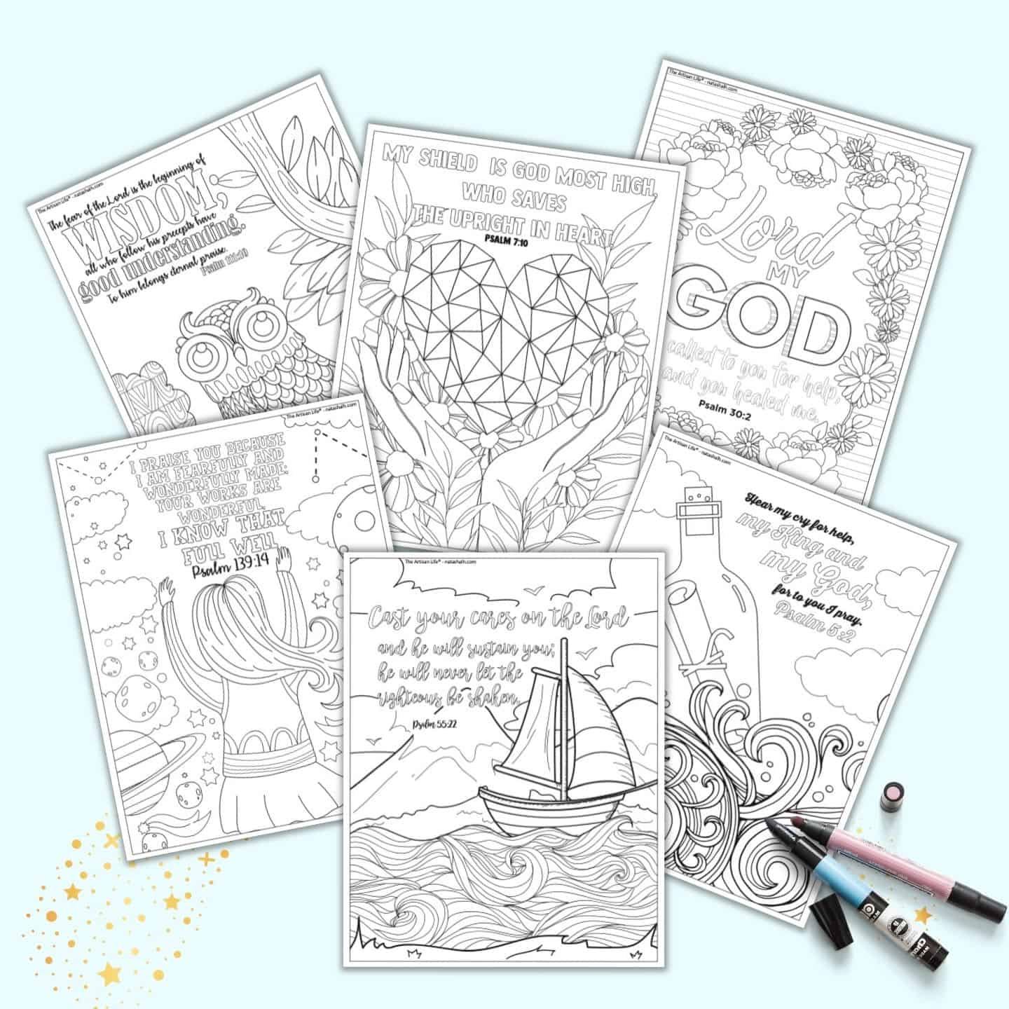 Free printable bible psalm coloring pages