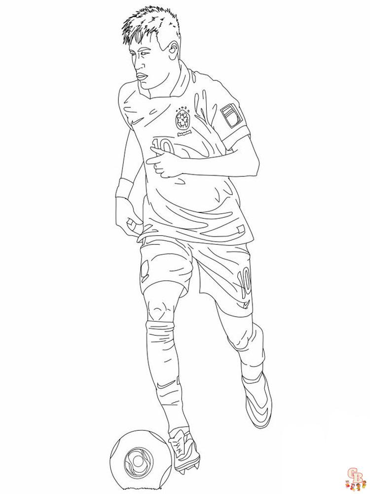 Neymar coloring pages free printable for kids