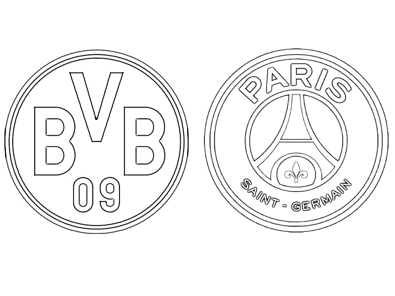 Coloring page uefa champions league round of bv borussia dortmund