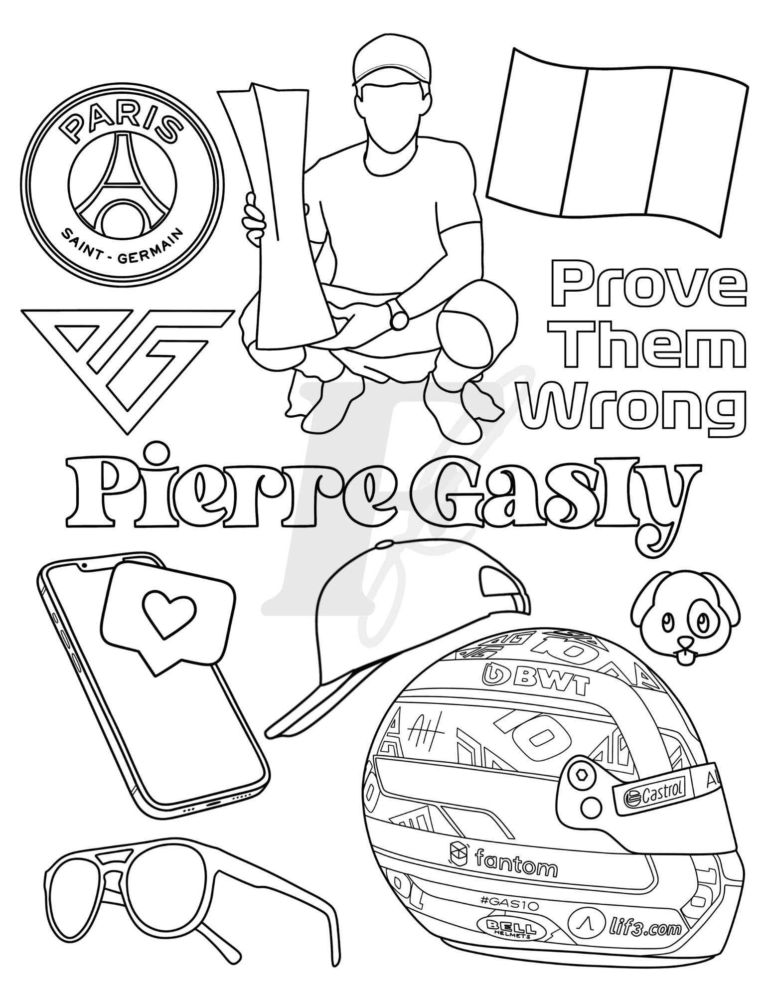 Pierre gasly formula colouring sheet f driver coloring sheet collection