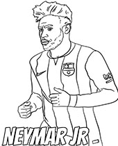 Neymar psg and brasil player coloring page