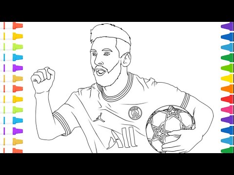 Lionel messi coloring page coloring football player