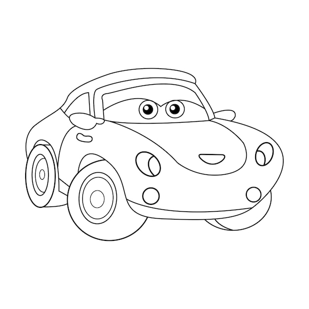 Premium vector car coloring psge outline vector