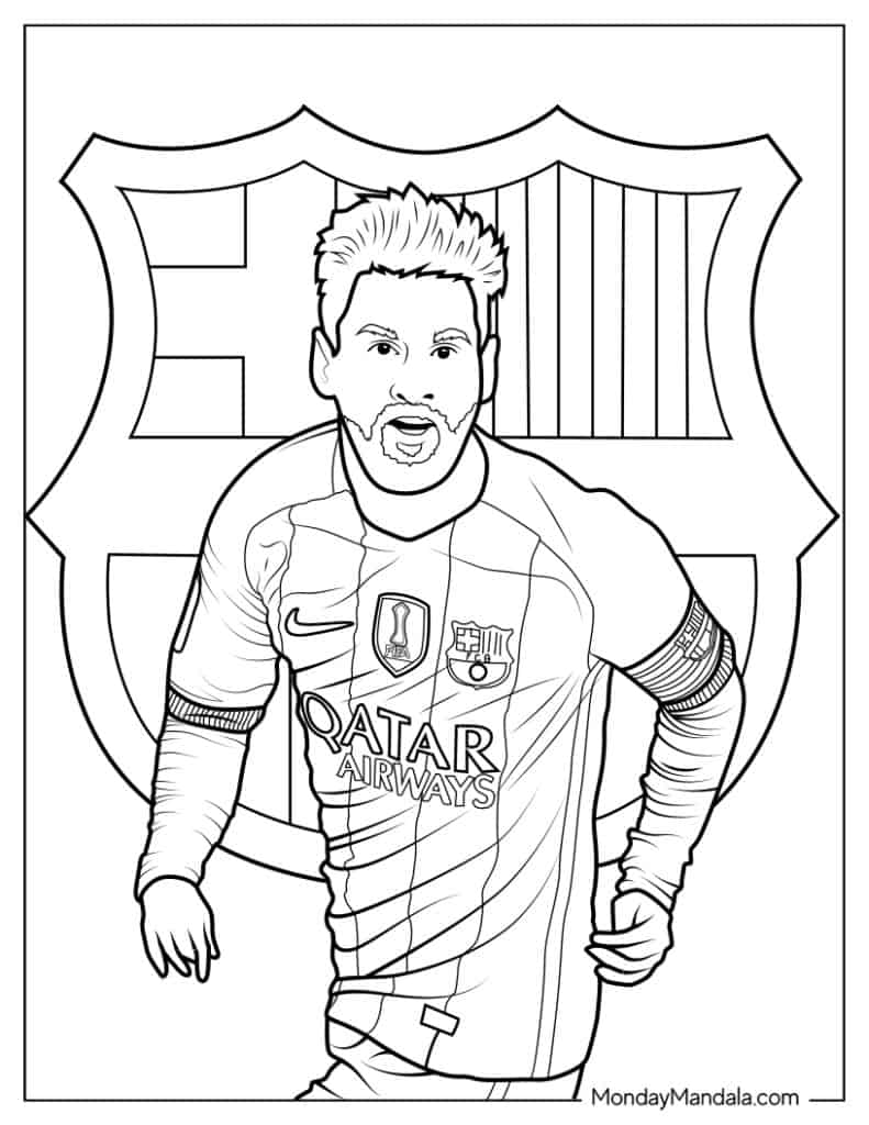 Lionel messi coloring pages free pdf printables