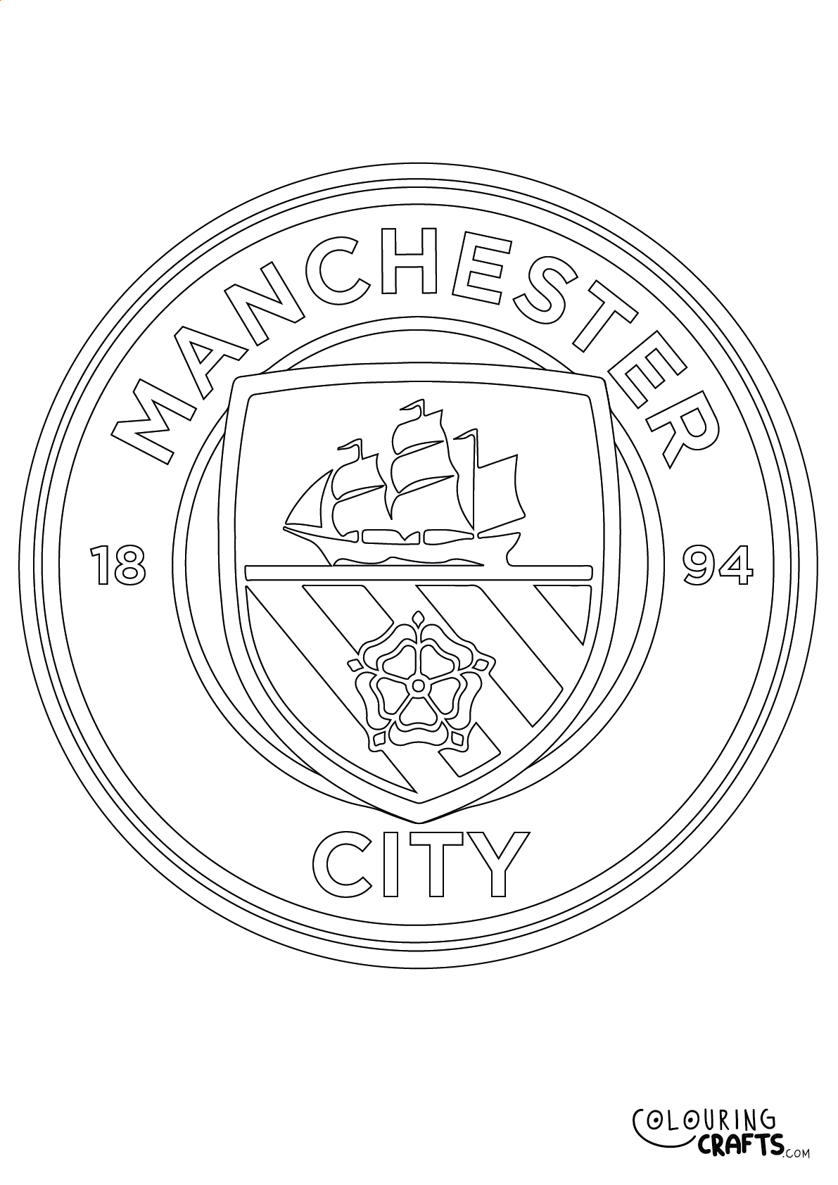 Manchester city badge printable colouring page