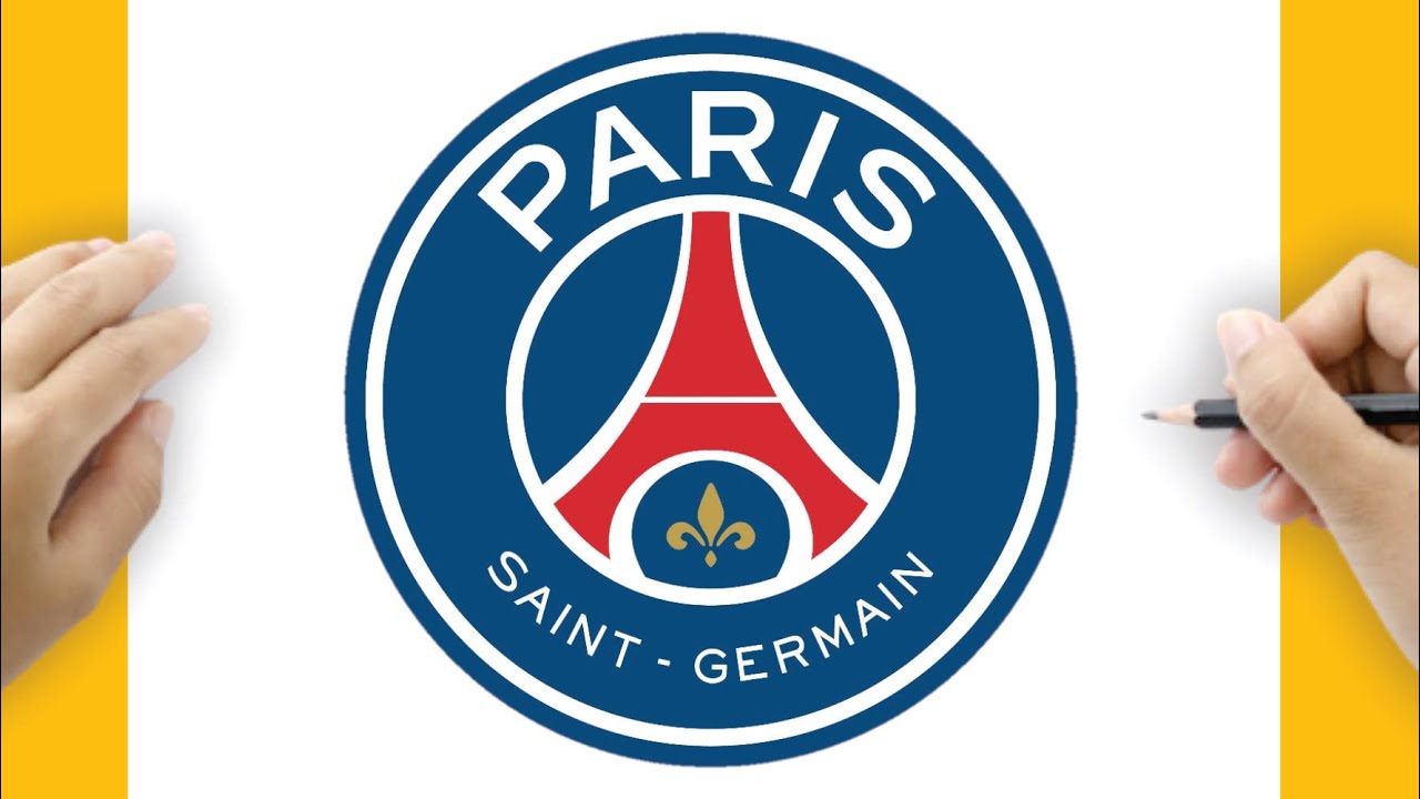 How to draw the paris sain germain logo footbal team psg drawing