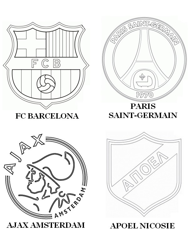 Coloring page uefa champions league group f fc barcelona