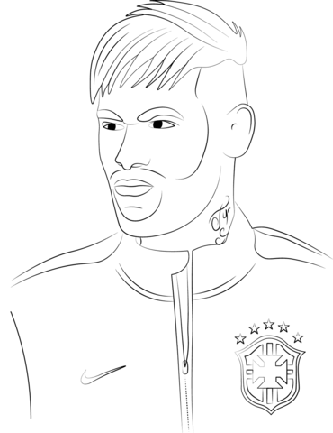 Neymar coloring page free printable coloring pages