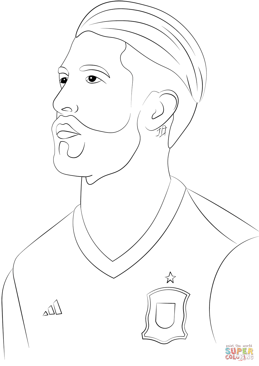 Sergio ramos coloring page free printable coloring pages