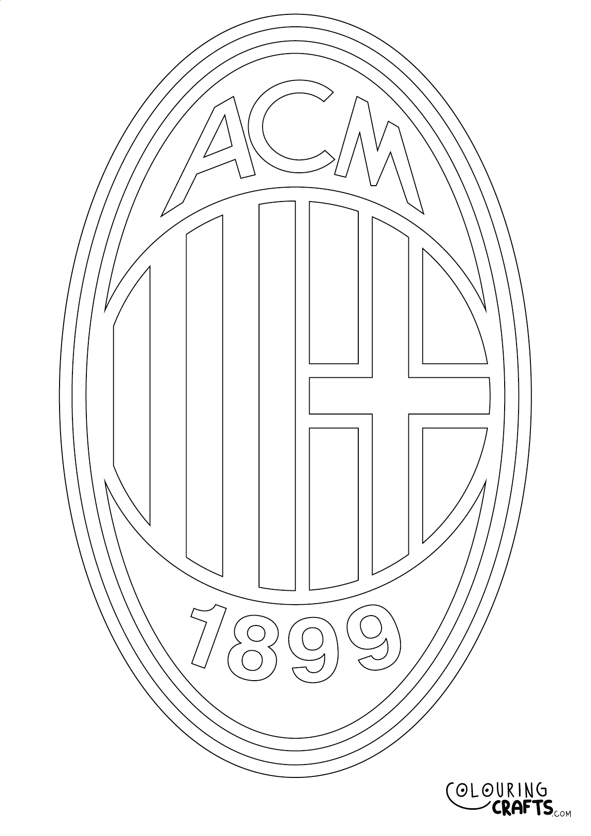 Ac milan badge free printable colouring page