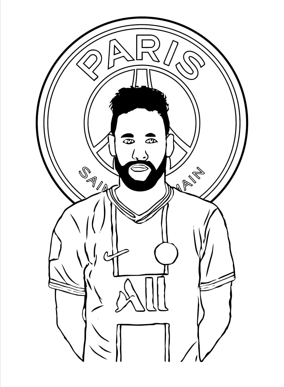 Neymar coloring pages