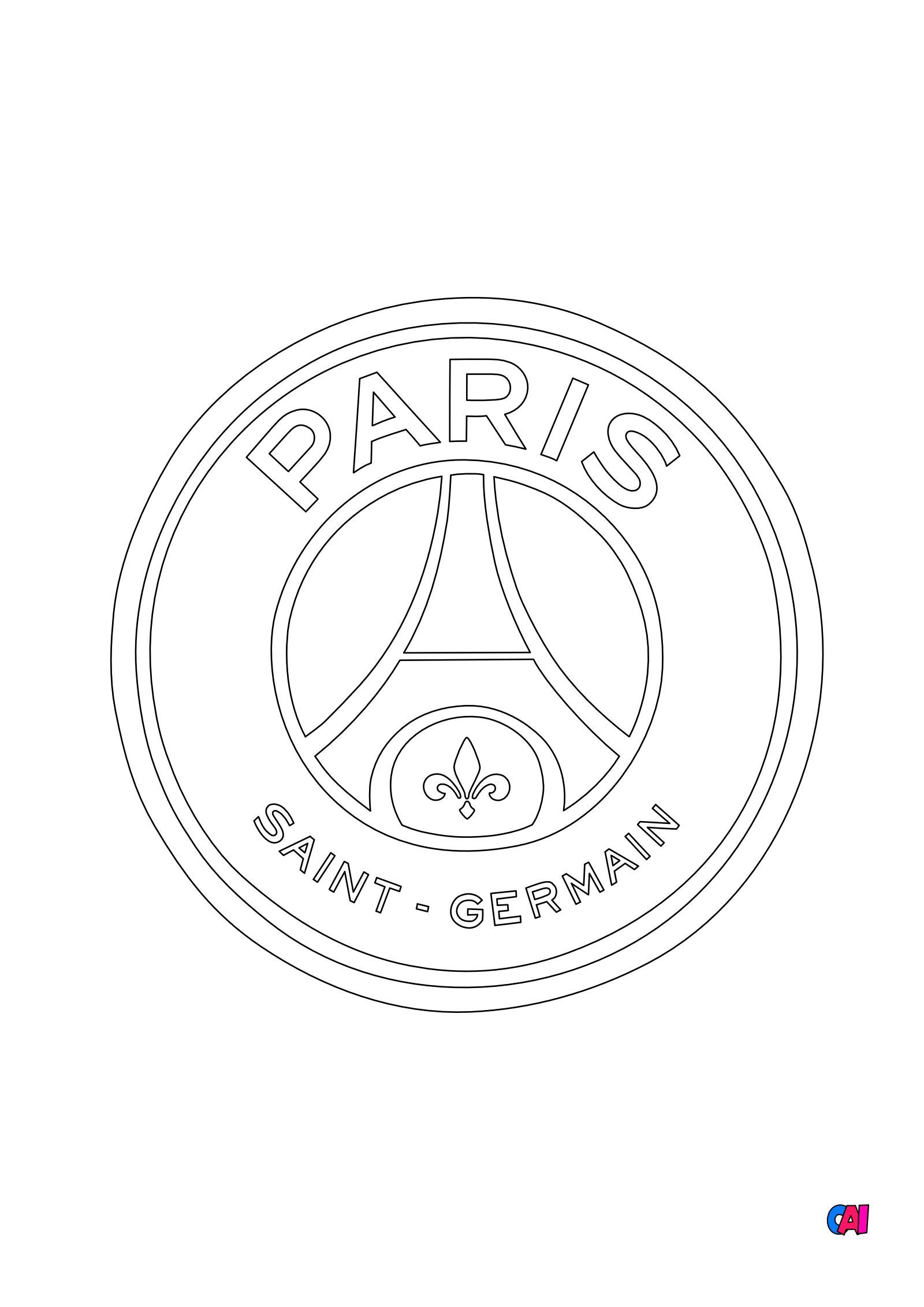 Paris saint germain f c logo coloring page â