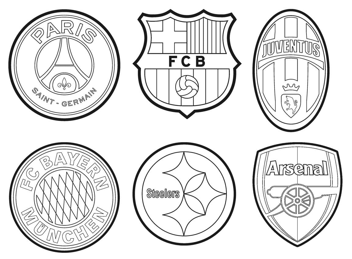 Soccer clubs logos coloring pages