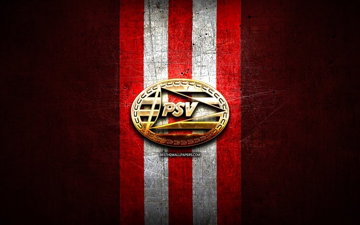 Download wallpapers psv eindhoven golden logo eredivisie red metal background football psv eindhoven fc dutch football club psv eindhoven logo soccer netherlands for desktop free pictures for desktop free