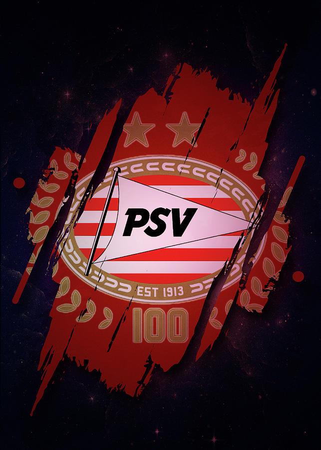 Soccer league red psv eindhoven drawing by leith huber