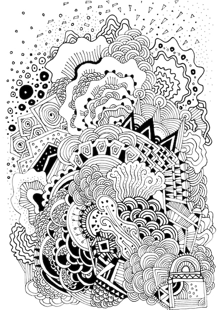 Coloring book page psychedelic vectors illustrations for free download