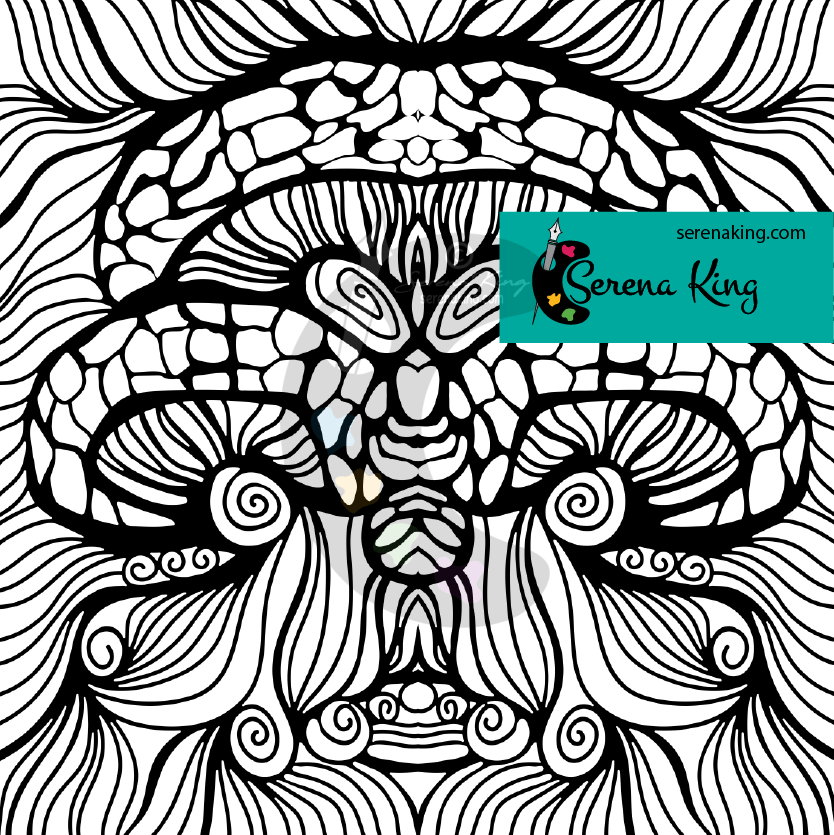 Psychedelic pattern coloring page â serena king