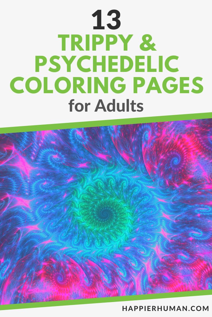 Trippy psychedelic coloring pages for adults