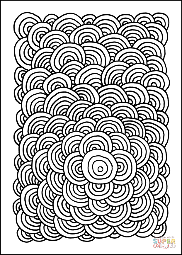 Psychedelic pattern coloring page free printable coloring pages