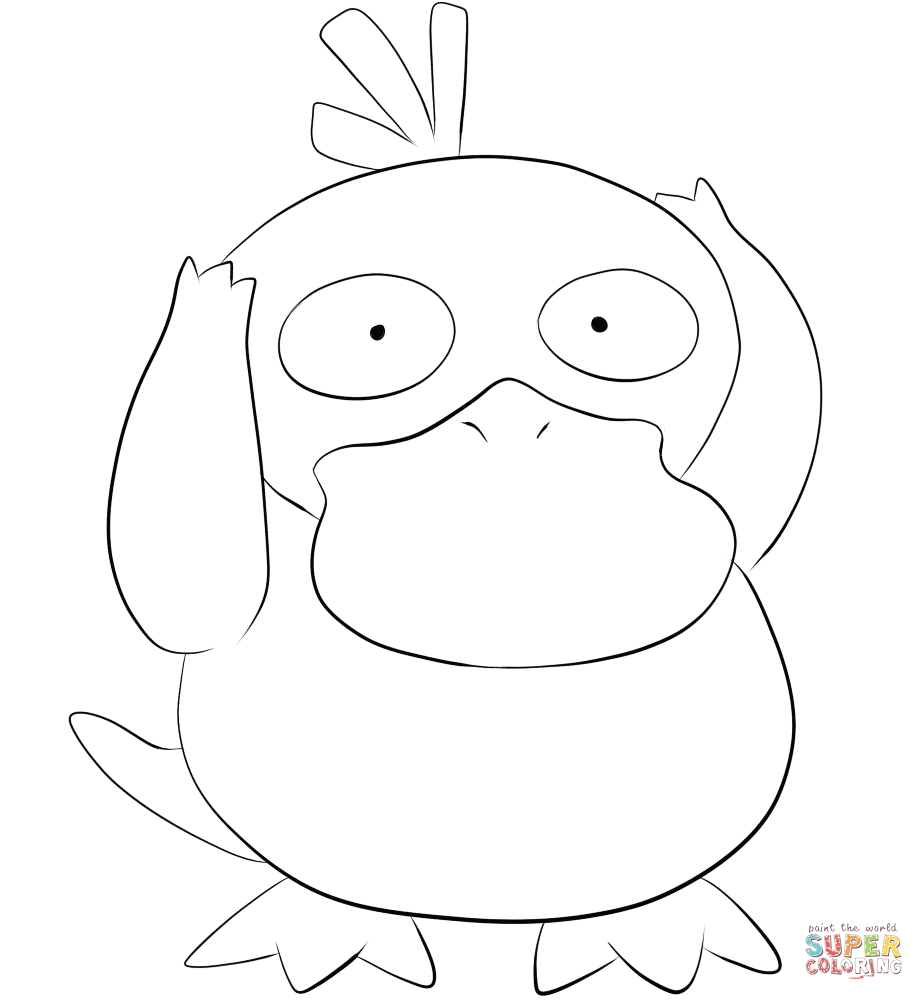 Psyduck coloring page free printable coloring pages