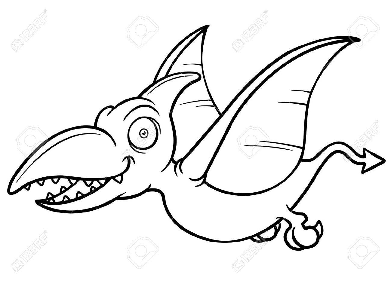 Vector illustration of cartoon pteranodon